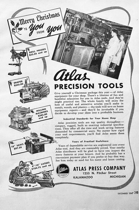 1947 Atlas Precision Tools - Merry Christmas to You From You S75