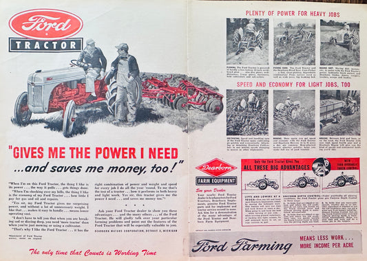1948 2-Page Ford Tractor  Vintage Ad - Gives Me The Power I Need N371