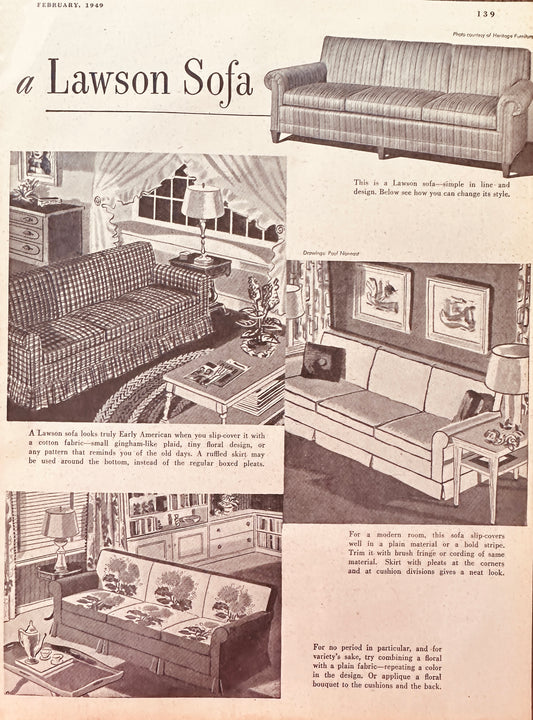 1949 a Lawson Sofa - MCM Furniture - Vintage Ad N392