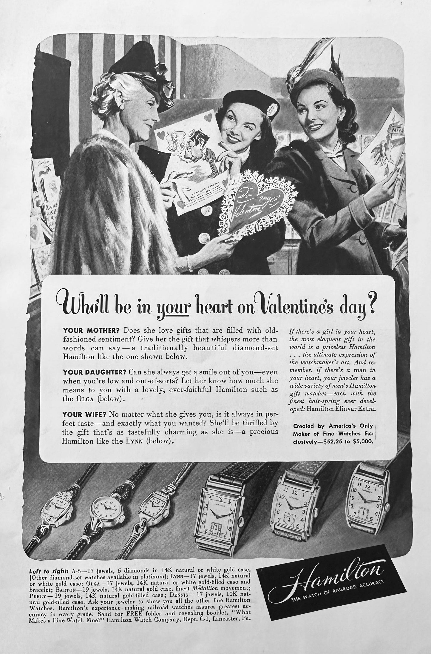 1948 Hamilton Watches for Valentine's Day  -6 Styles Shown N439