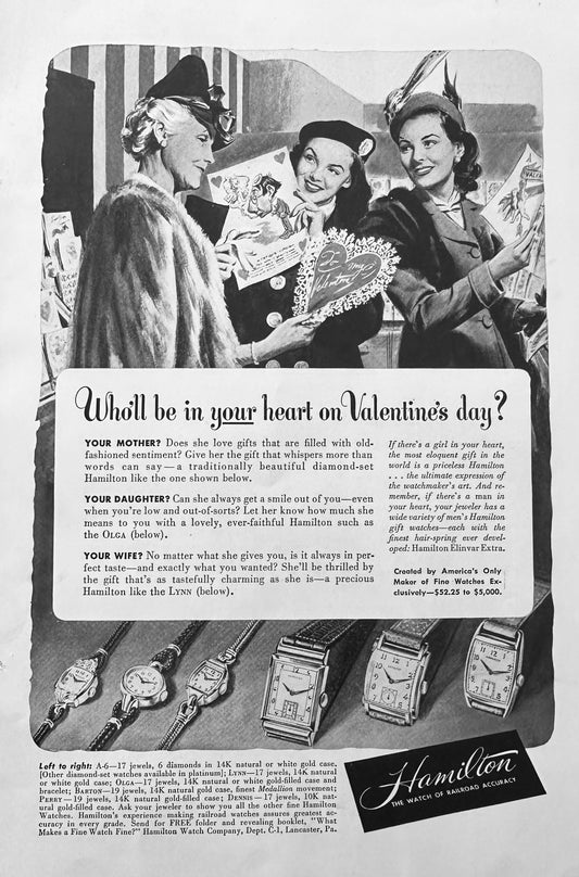 1948 Hamilton Watches for Valentine's Day  -6 Styles Shown N439