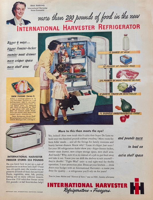 1949 International Harvester Refrigerator Stores More Than 200 Lbs of Food N490