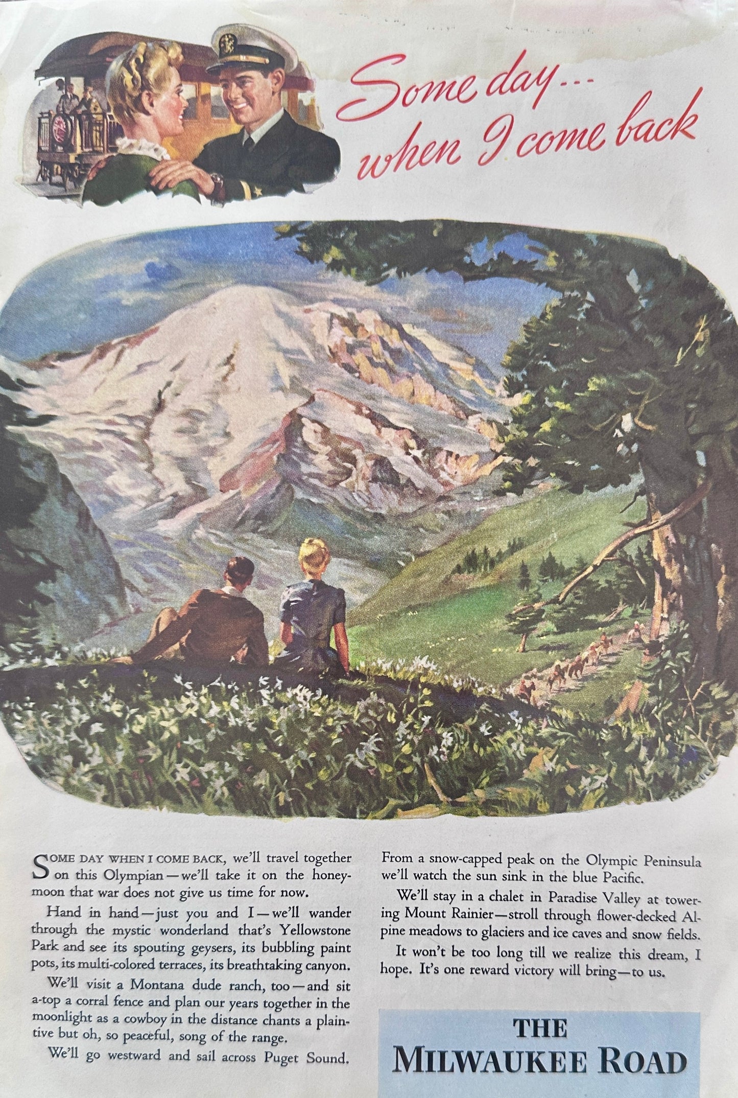 1944 WWII Milwaukee Road Vintage Ad - Tomorrow Will Bring Hope N651