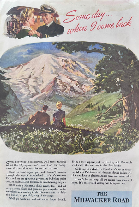 1944 WWII Milwaukee Road Vintage Ad - Tomorrow Will Bring Hope N651