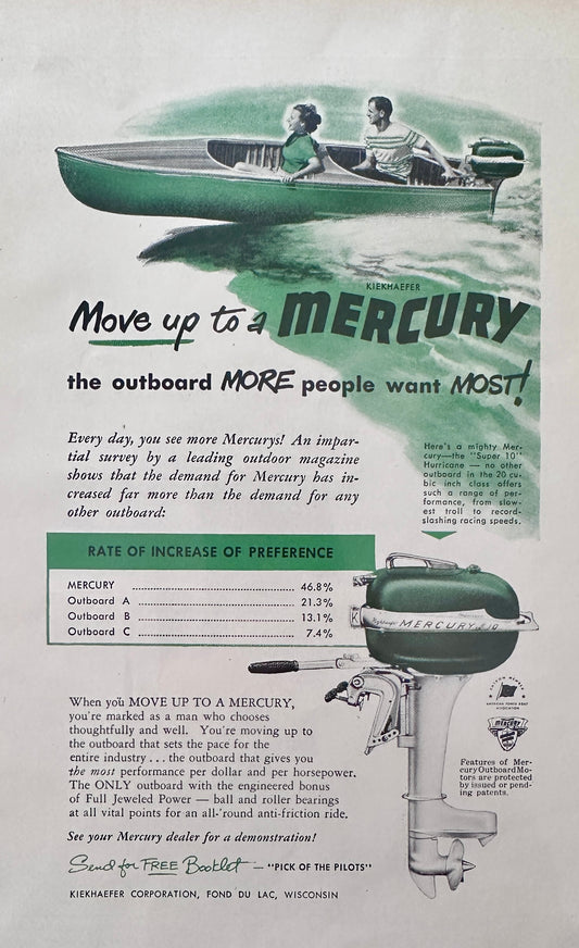 1952 Move Up to a Mercury Outboard Motor - Fond Du Lac  WI N638