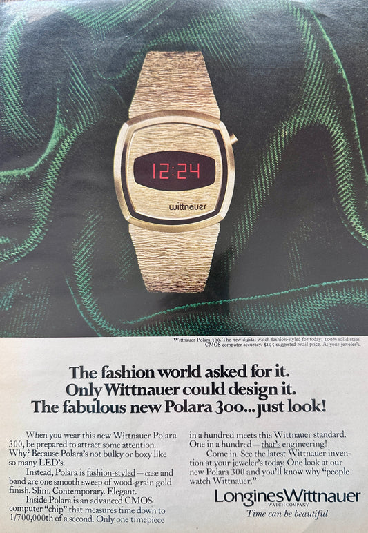 1976 Longines Wittnauer Polara 300 Vintage Ad N587