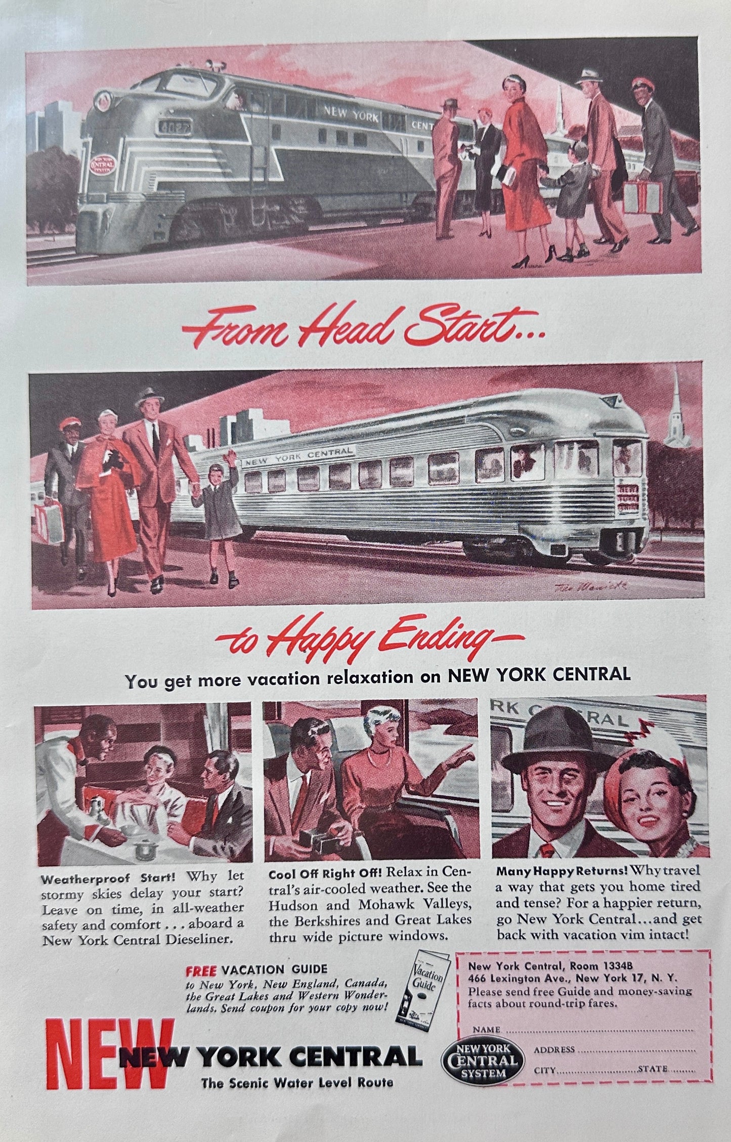 1950 New York Central Post War Vacation Excursions - More Relaxation Time n703