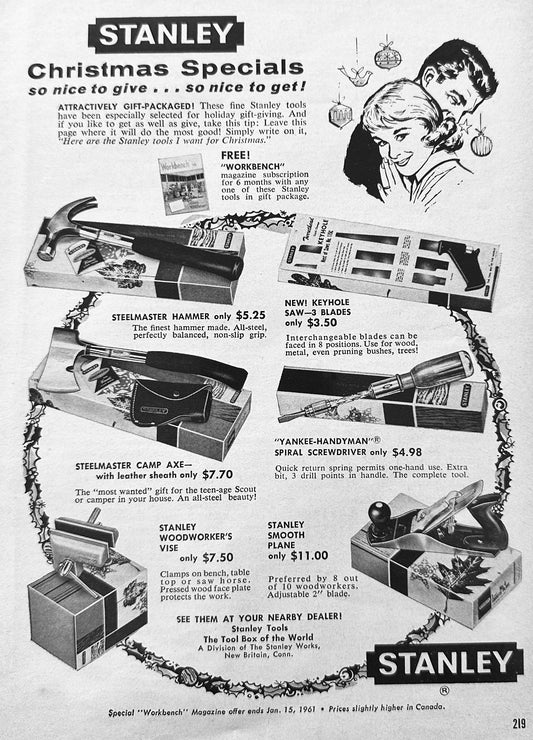 1960 Stanley Christmas Specials 6 hand tools shown - vintage Ad N872