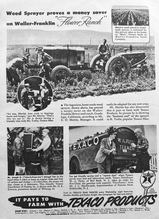 1948 Texaco Products - Farm News Walker-Franklin Flower Ranch N882