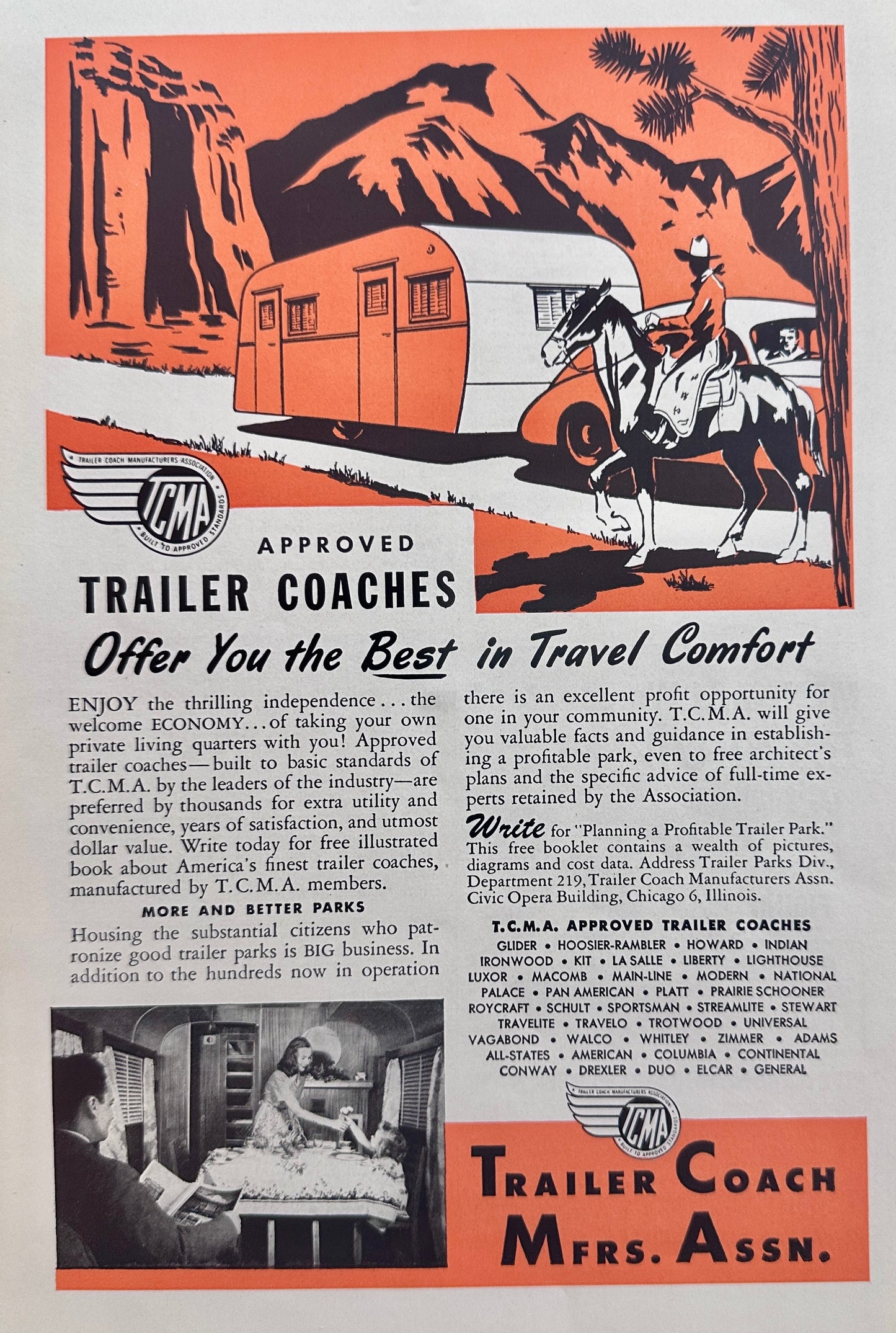 1948 Trailer Coaches Offer the Best Travel Comfort  - Vintage Ad N899