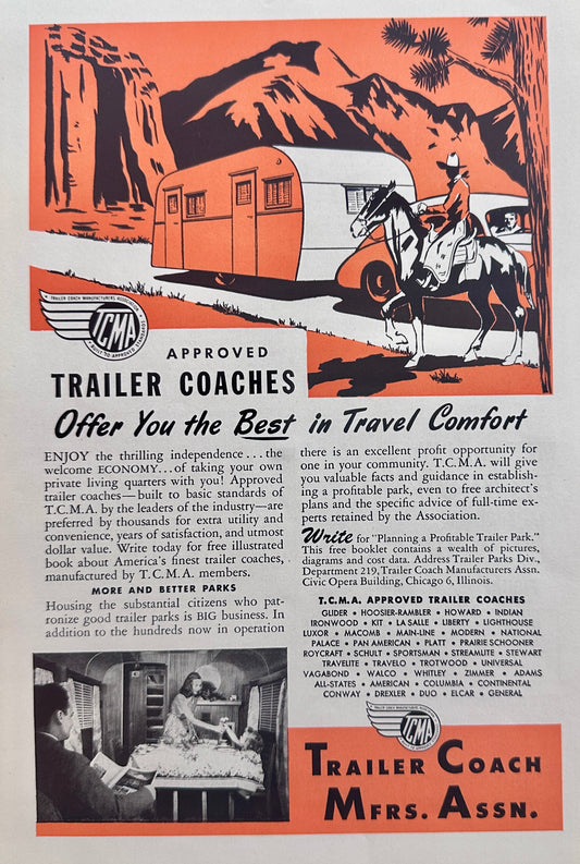 1948 Trailer Coaches Offer the Best Travel Comfort  - Vintage Ad N899
