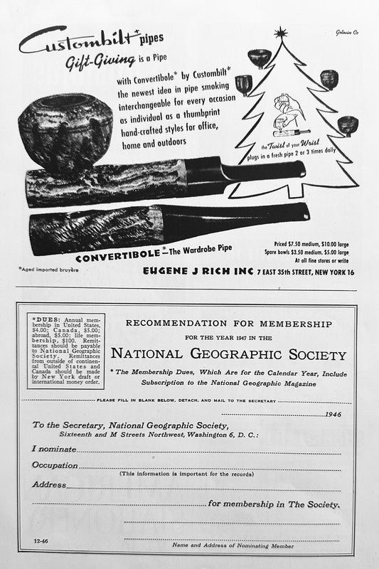 1946 Custombilt pipes for Personal Smoking Preferences Vintage Ad N898