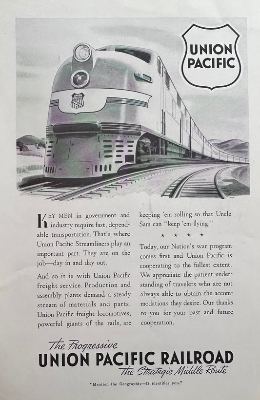 1942 Union Pacific - Fast Dependable Transportation in WWII N908