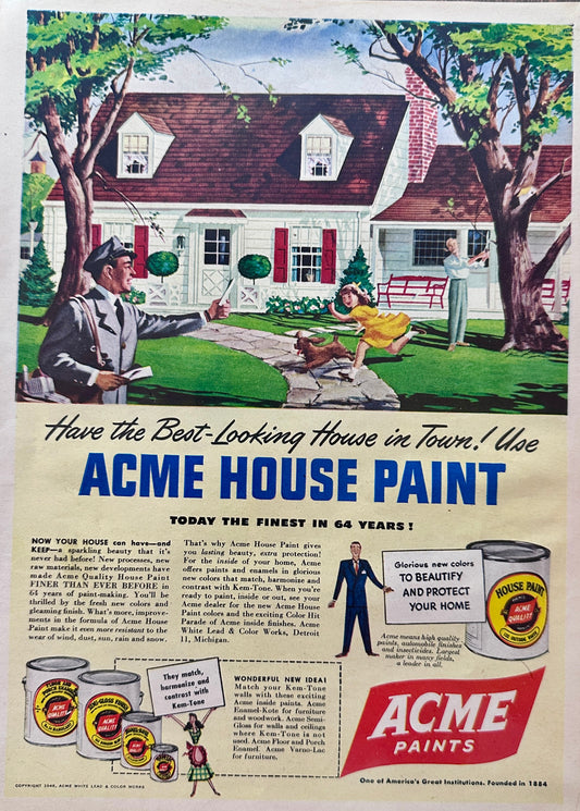 1948 Acme House Paint - Get The Best Looking House in Town S14