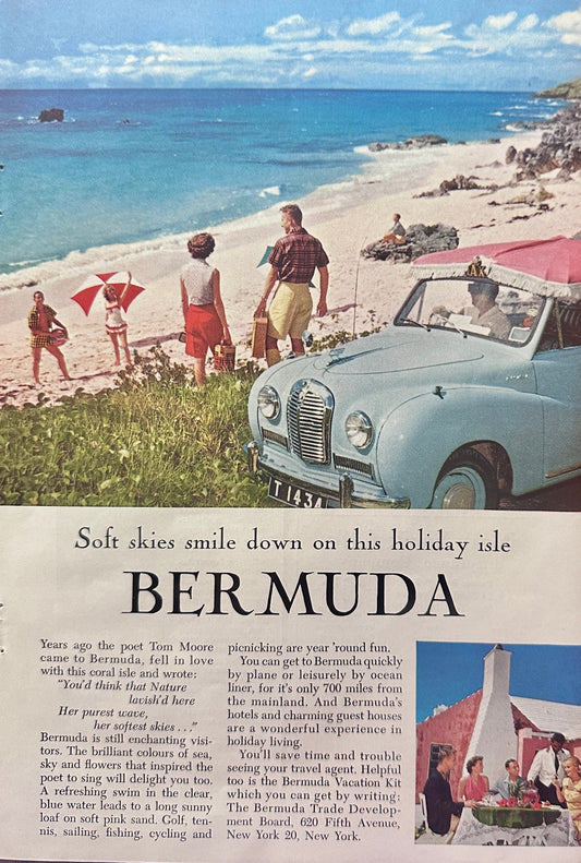 1957 Make Bermuda You Next Vacation Destination Vintage Ad N106