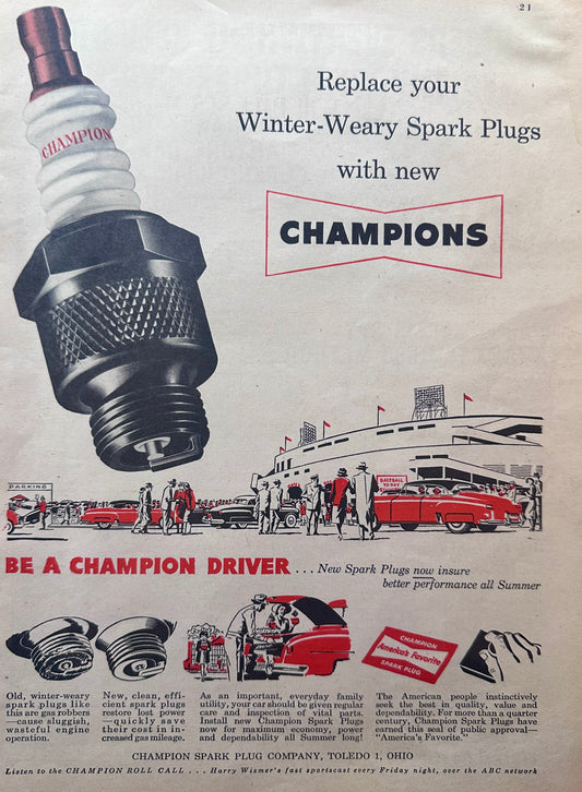 1951 Champion Spark Plugs - Replace your Winter Weary Plugs N182