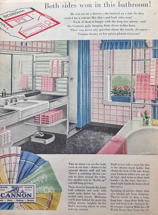 1948 Bathroom Design featuring Cannon Towels N147