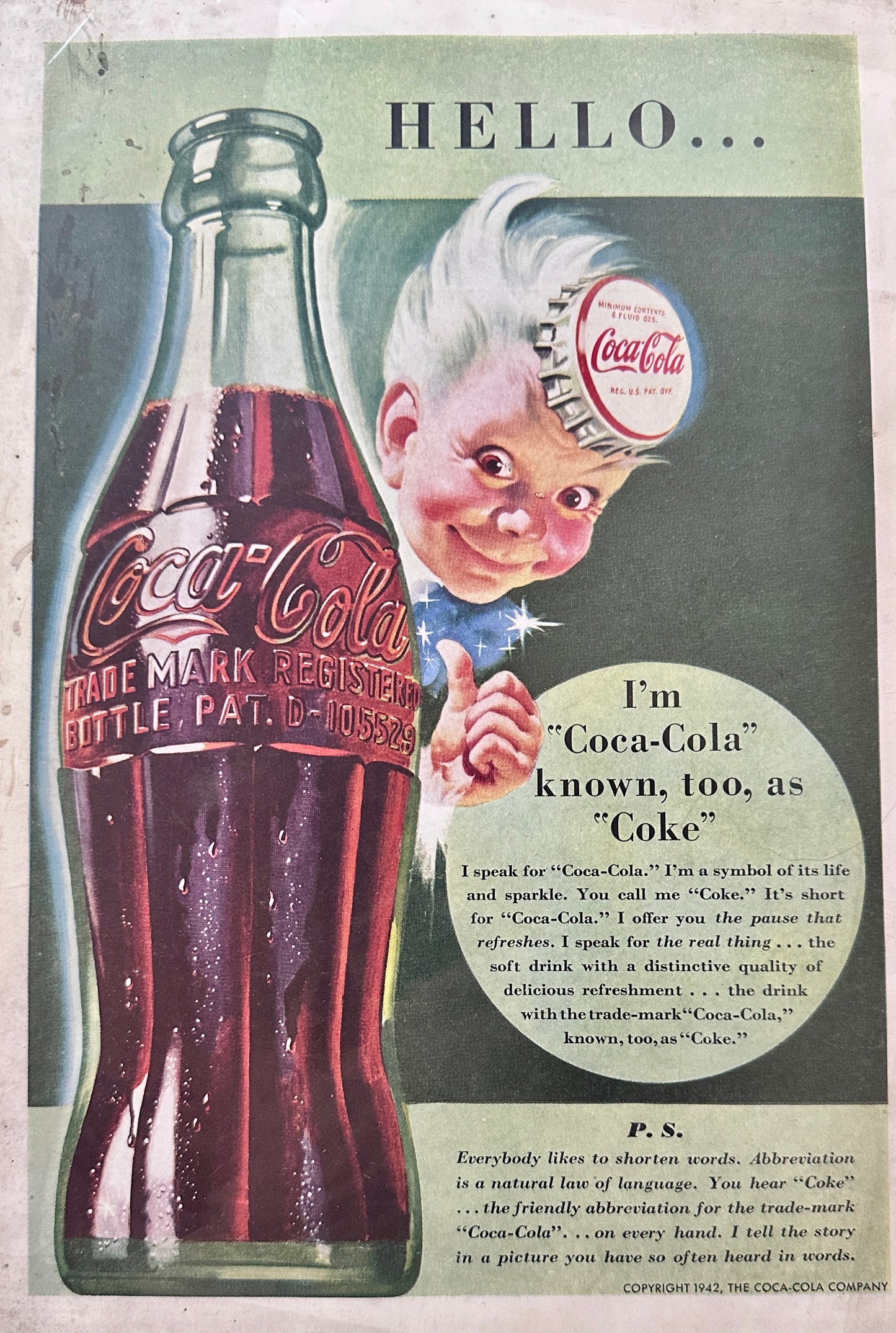 1942 Coca-Cola (Coke) Introduces Herself &  Vacation Alaska Vintage Ads