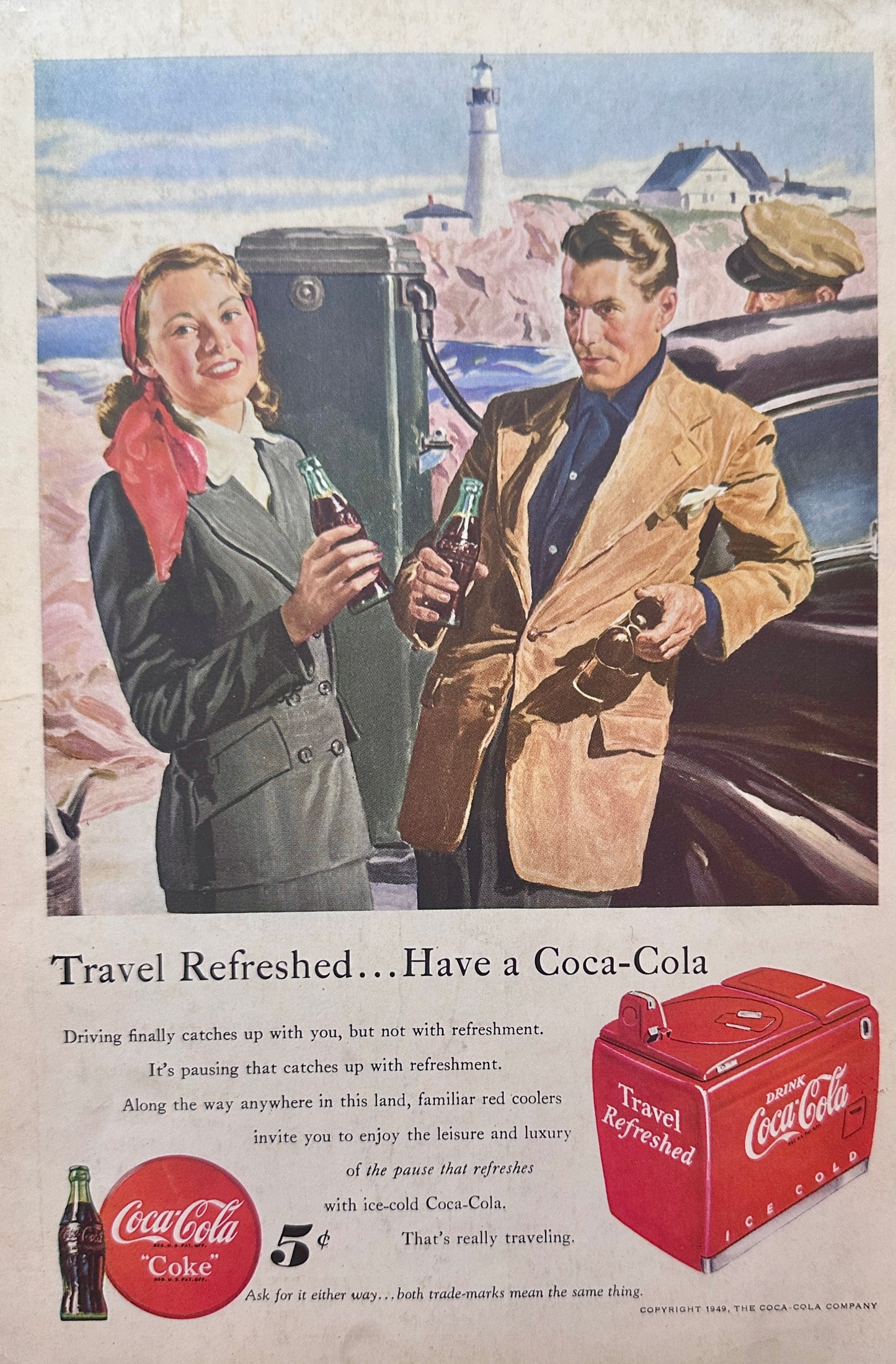 1949 Coca-Cola Travel Refreshed & Pennsylvania Railroad Vacation Ads N250