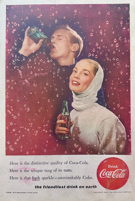 1956 Coca-Cola Turtleneck Classic Vintage Ad N252