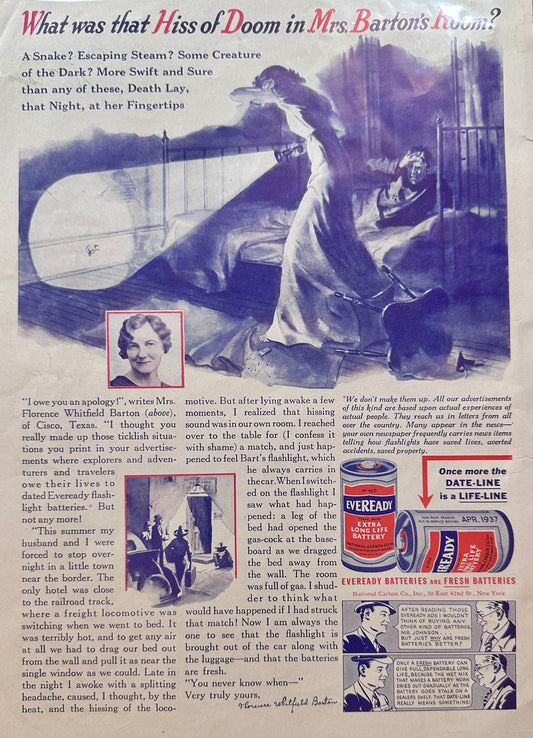 1937 Eveready Battery Asks What was the Hiss of Doom? N343