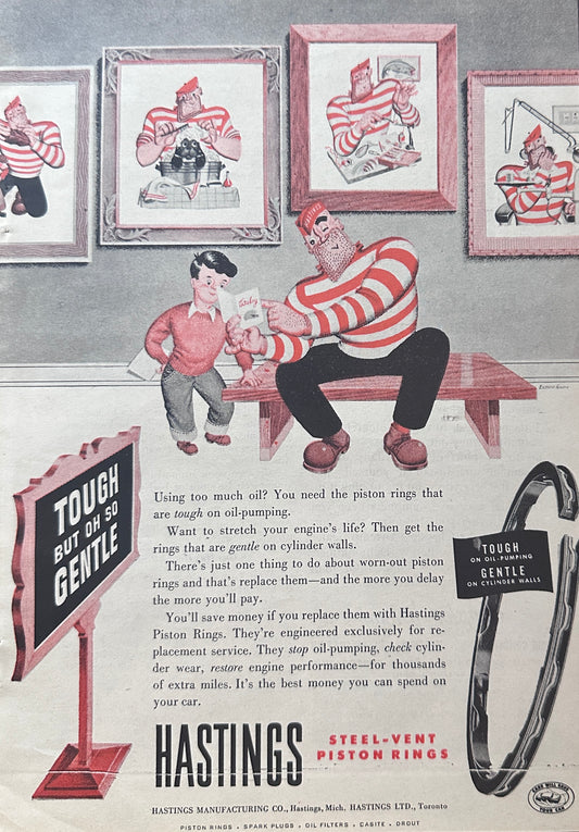 1951 Hastings Piston Rings Tough But Gentle Art Gallery N456