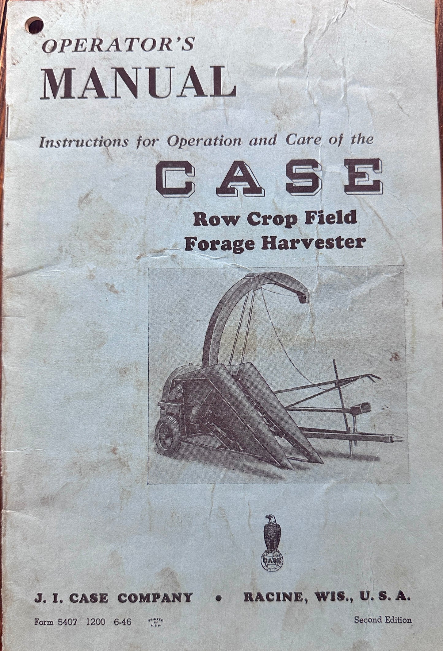 1940's Case Operator's Manual for Row Crop Field Forage Harvester N153