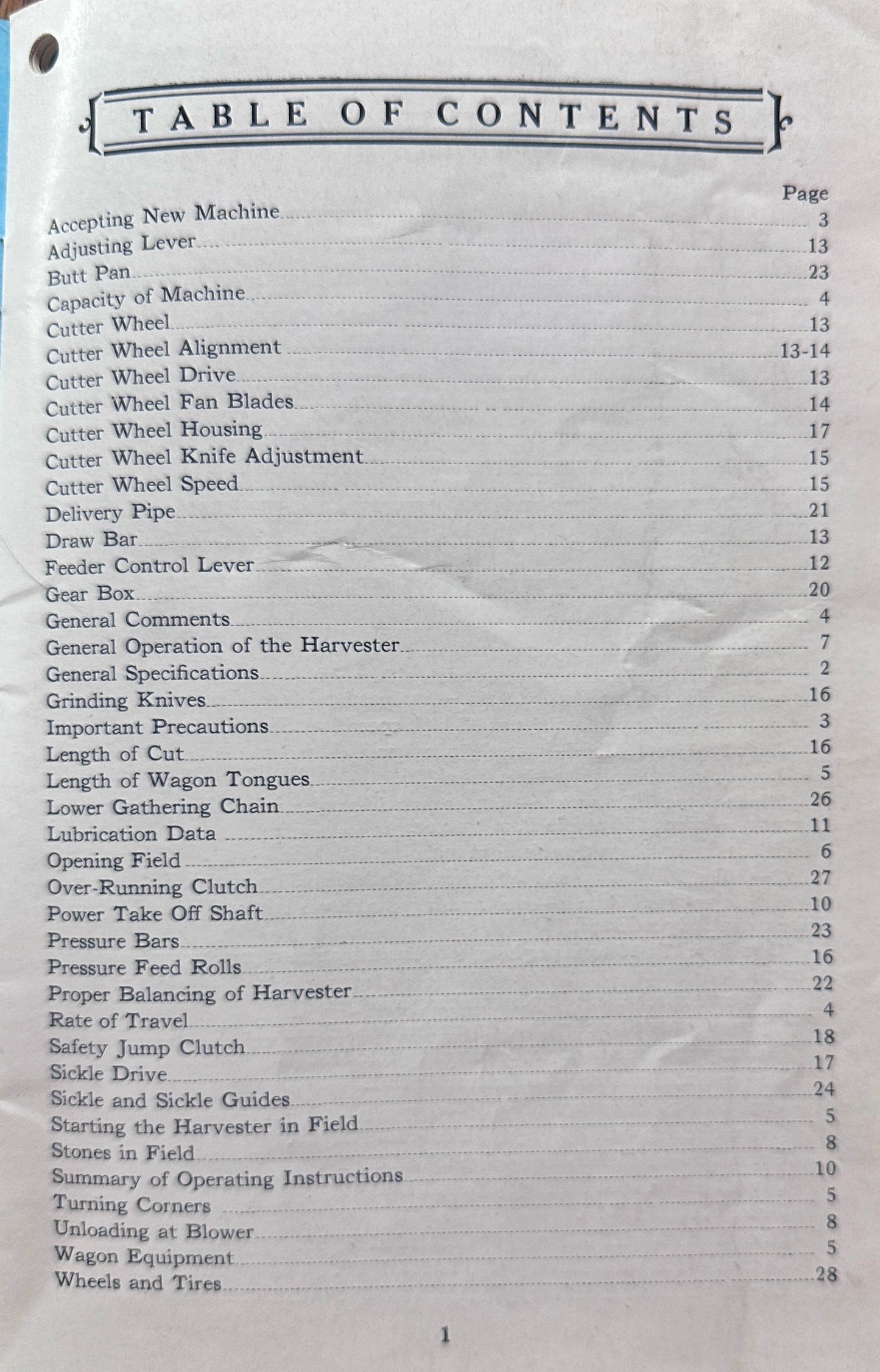 1940's Case Operator's Manual for Row Crop Field Forage Harvester N153