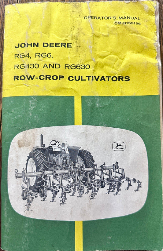 1959 John Deere RG4, RG6, RG430, & RG630 Row-Crop Cultivators Operator's Manual N548