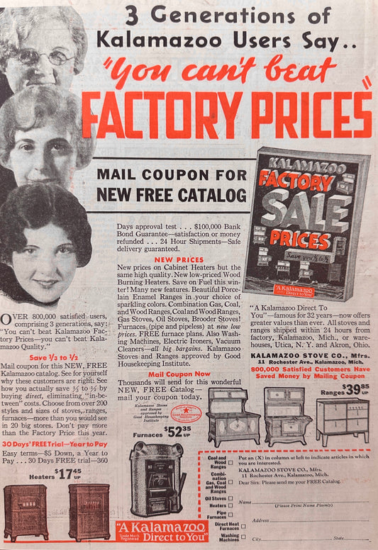 1933 Kalamazoo Heaters, Furnaces and Ranges N561