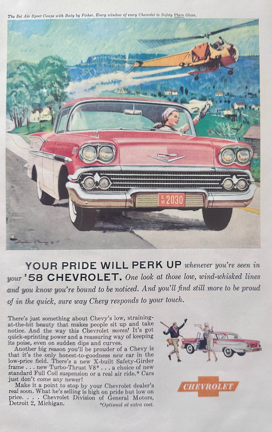 1958 Chevrolet Bel Air Sport Coupe in Salmon/White - Classic A80
