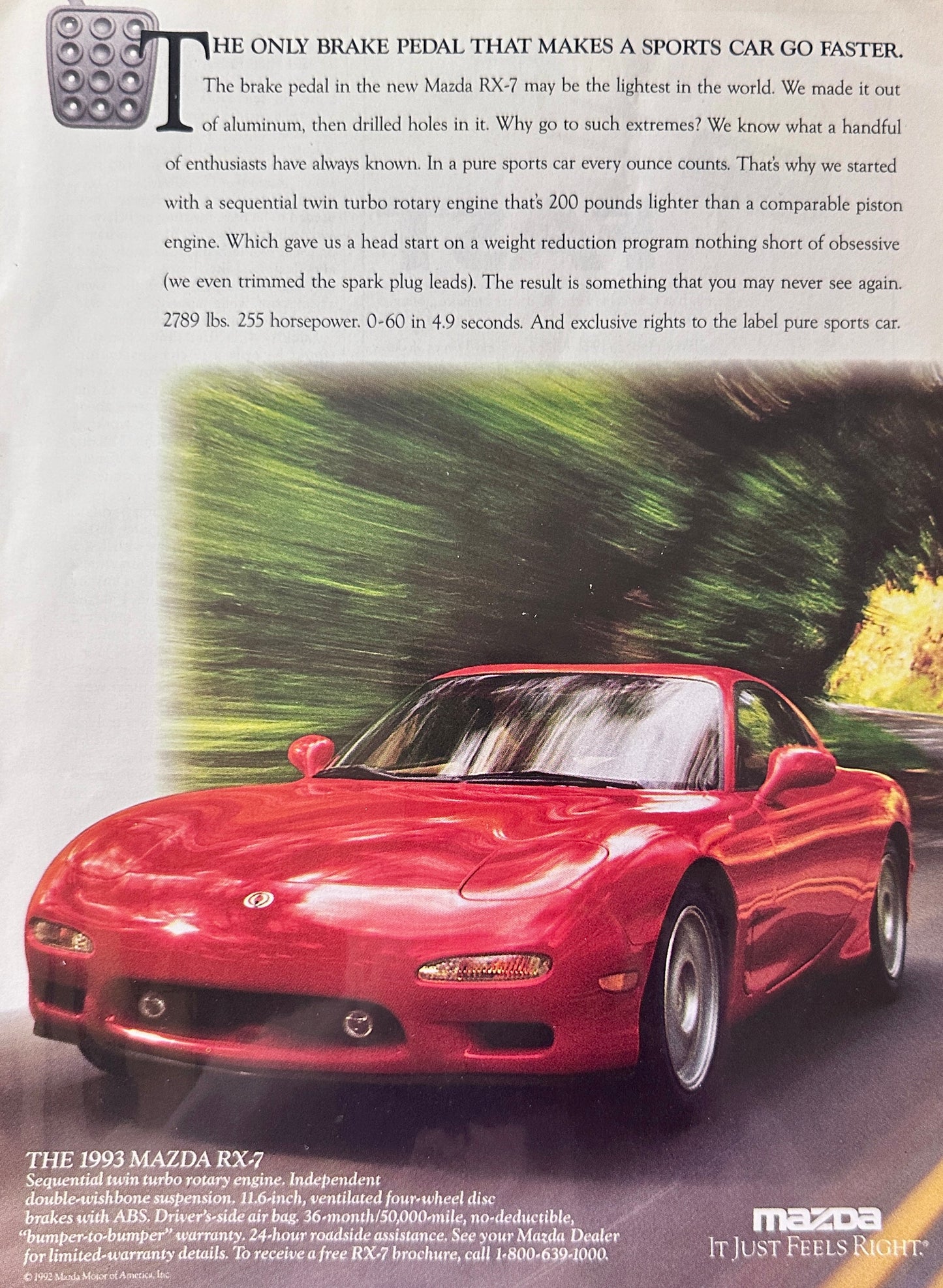 1993 Mazda RX-7 Vintage Magazine Ad