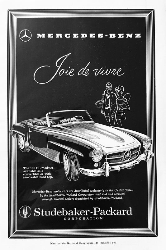 1958 Mercedes Benz 190SL Roadster Distributed Exclusively By Studebaker-Packard A194