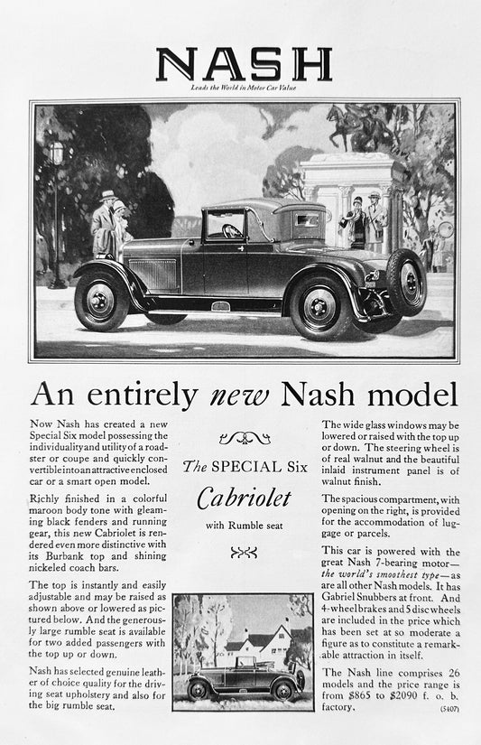 1927 - 1928 Lot of (4) Vintage Nash Automobile Ads #A176-1-2-3-4