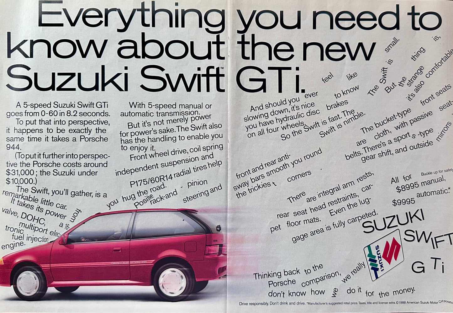1988 Suzuki Swift Hatchback - Everything You Need To Know - Vintage Ad A273-1-2