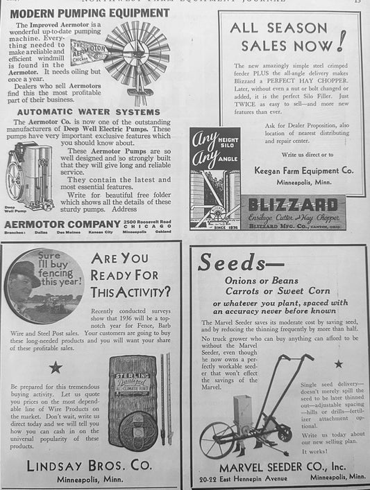1936 Aermotor Company Wind Mill Water System Vintage Ad S23
