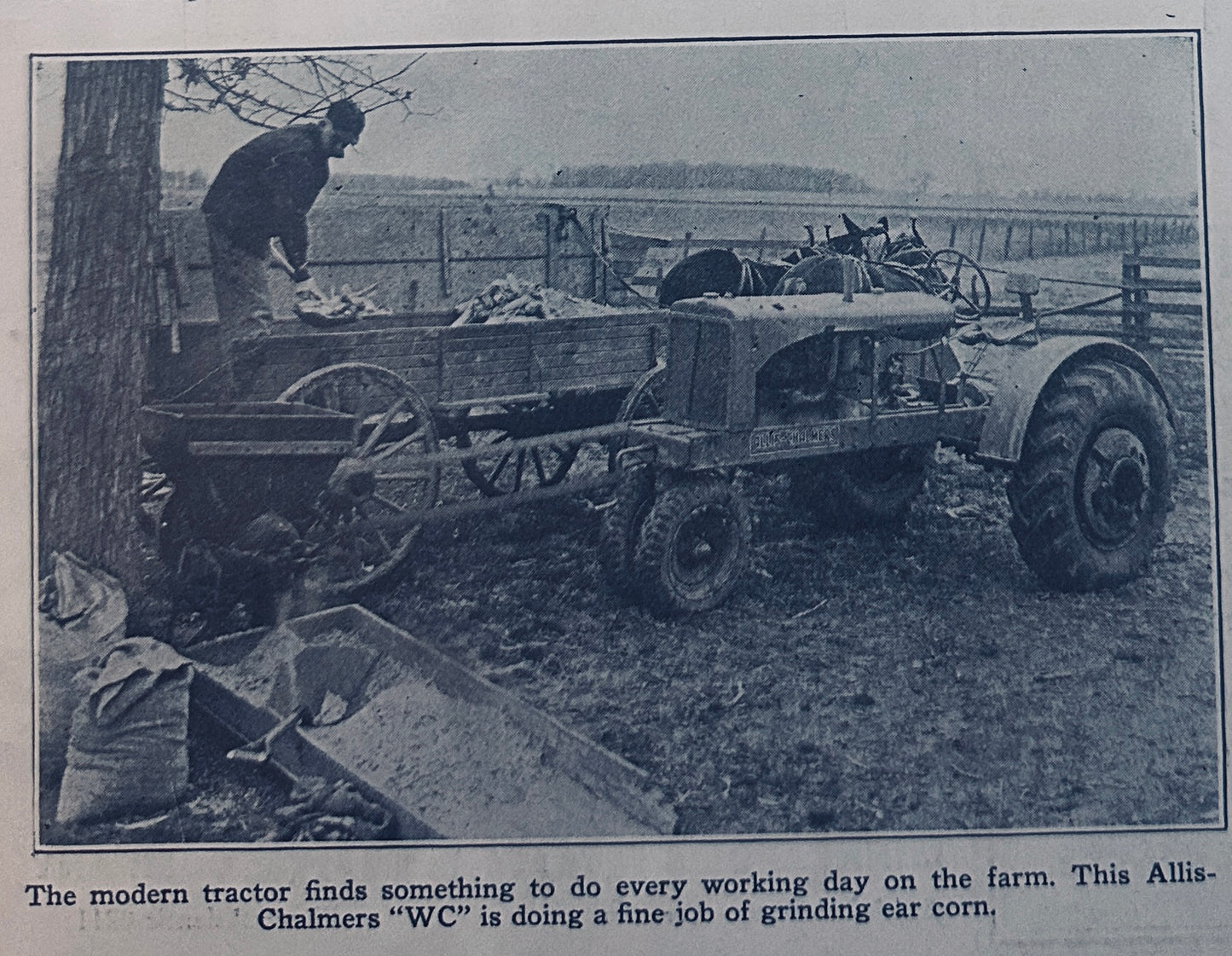 1938 Allis-Chalmers WC tractor Historic Photo of Daily LIfe S42