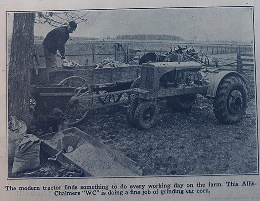 1938 Allis-Chalmers WC tractor Historic Photo of Daily LIfe S42