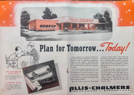 1944 Centerfold Allis-Chalmers Dealership Plan for Tomorrow - Today! S48