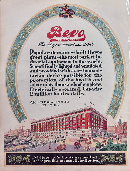 1919 Anheuser-Busch Soft Drink BEVO & O-Cedar Polish Pantry Ads
