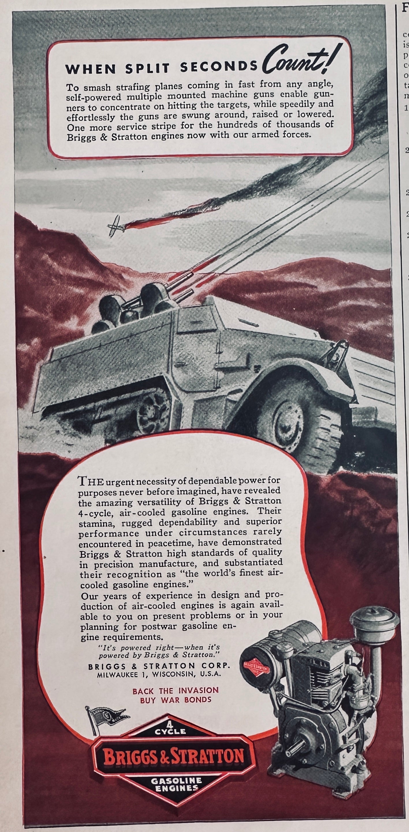 1944 Briggs & Stratton Gasoline Engines Support Gunners During WWII N127