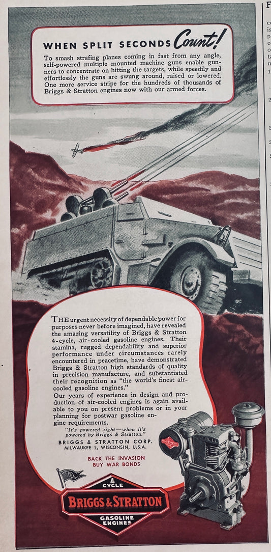 1944 Briggs & Stratton Gasoline Engines Support Gunners During WWII N127