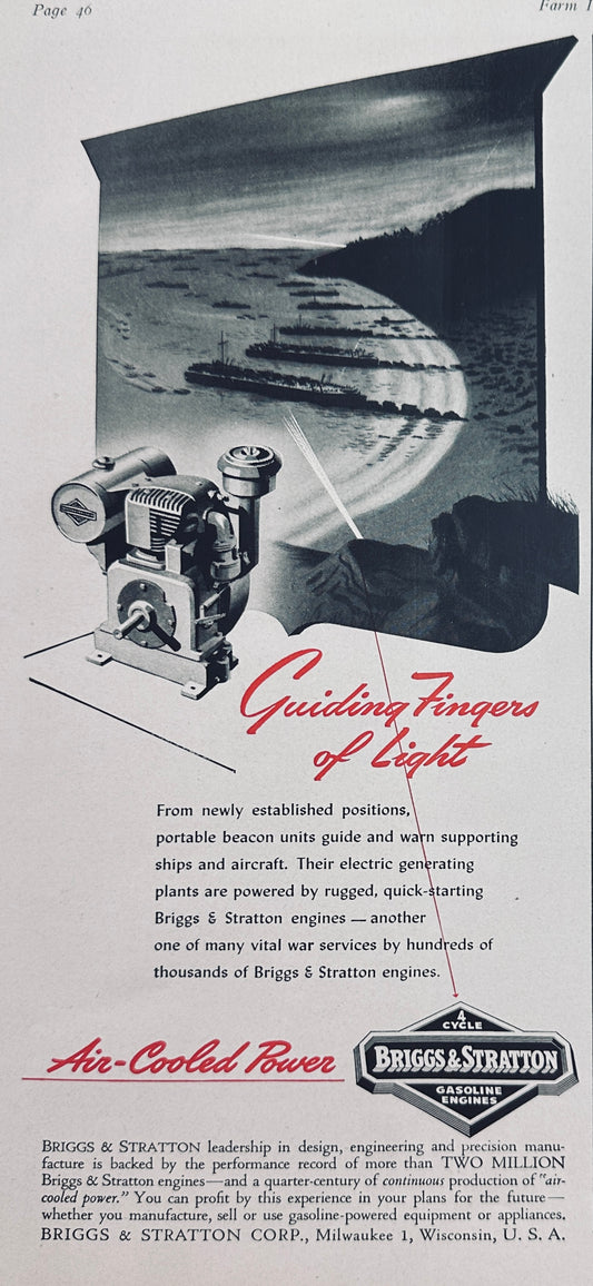 1944 Briggs & Stratton Engines Power Light Signals During WWII N125