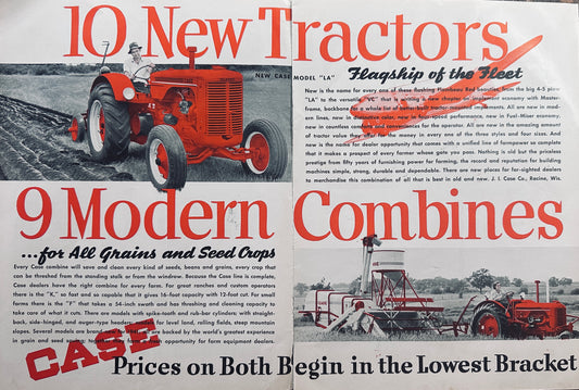 1941 2-Page Case Tractors & Combines Model LA Tractor is the Flagship
