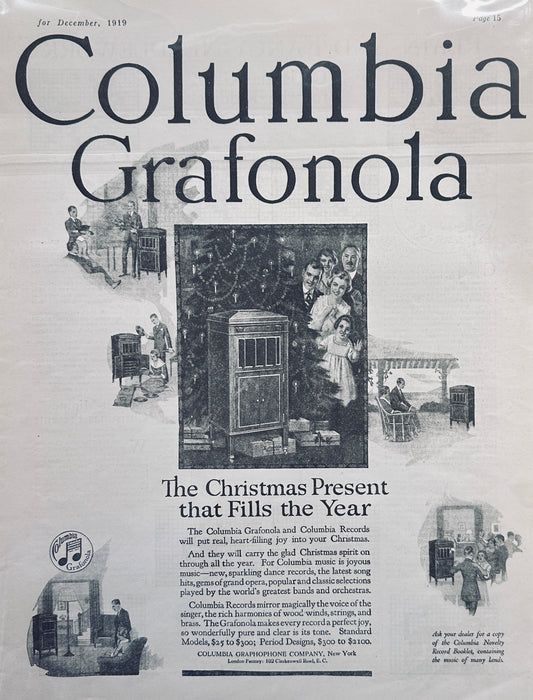 1919 Columbia Grafonola The Christmas Present that Fills the Year #431