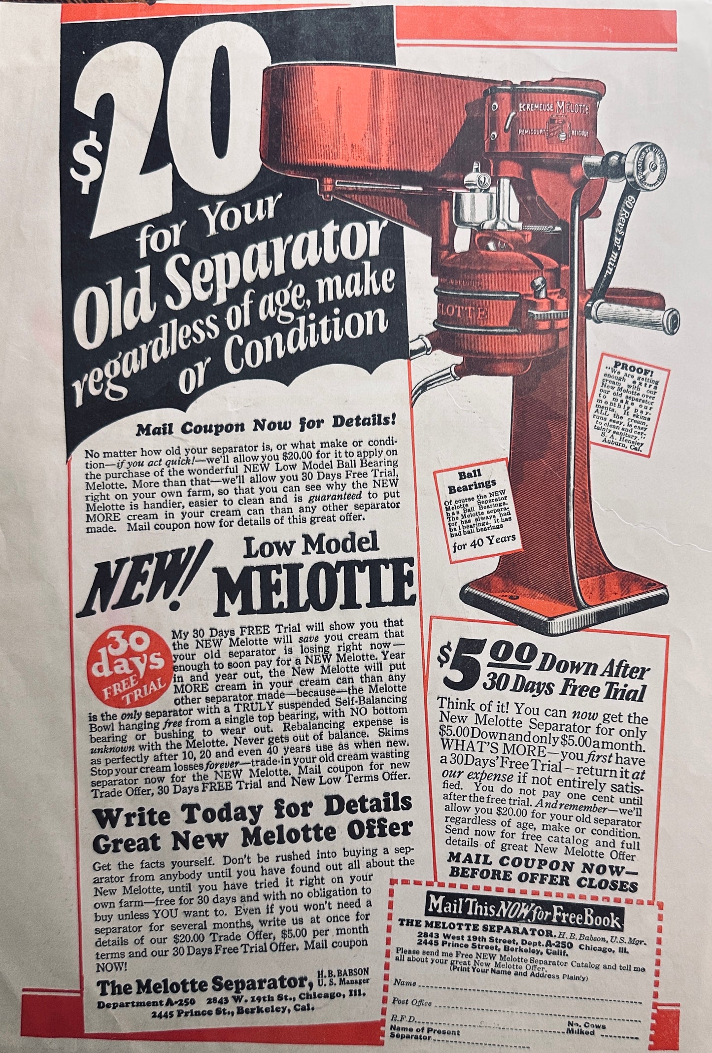 1929 Guernsey Cow and Melotte Cream Separator Vintage Ads N268