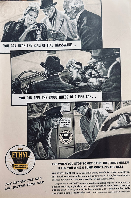 1941 Ethyl Gasoline Fine Glassware, Fine Gas Vintage Ad N337