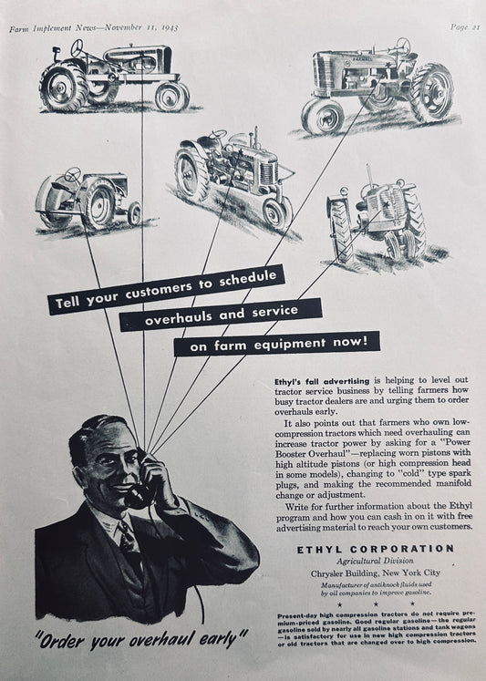 1943 Ethyl Corporation Agriculture Division - Book Overhauls & Service Now #1339