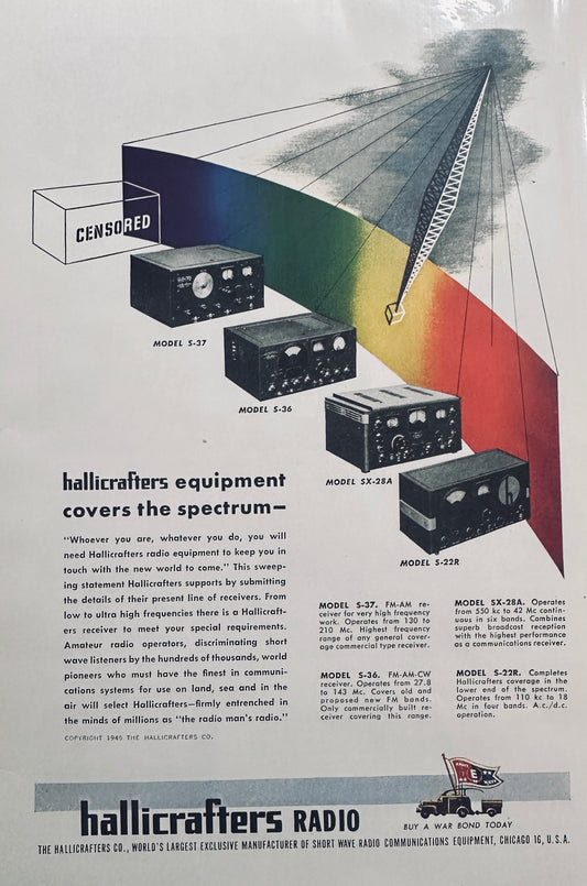 1945 Hallicrafters Radio - 4 Models Shown - Covers the Spectrum N423