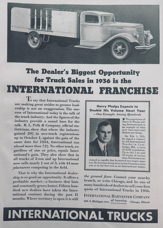 1935 International Trucks Smart Franchise for Making Profits A156